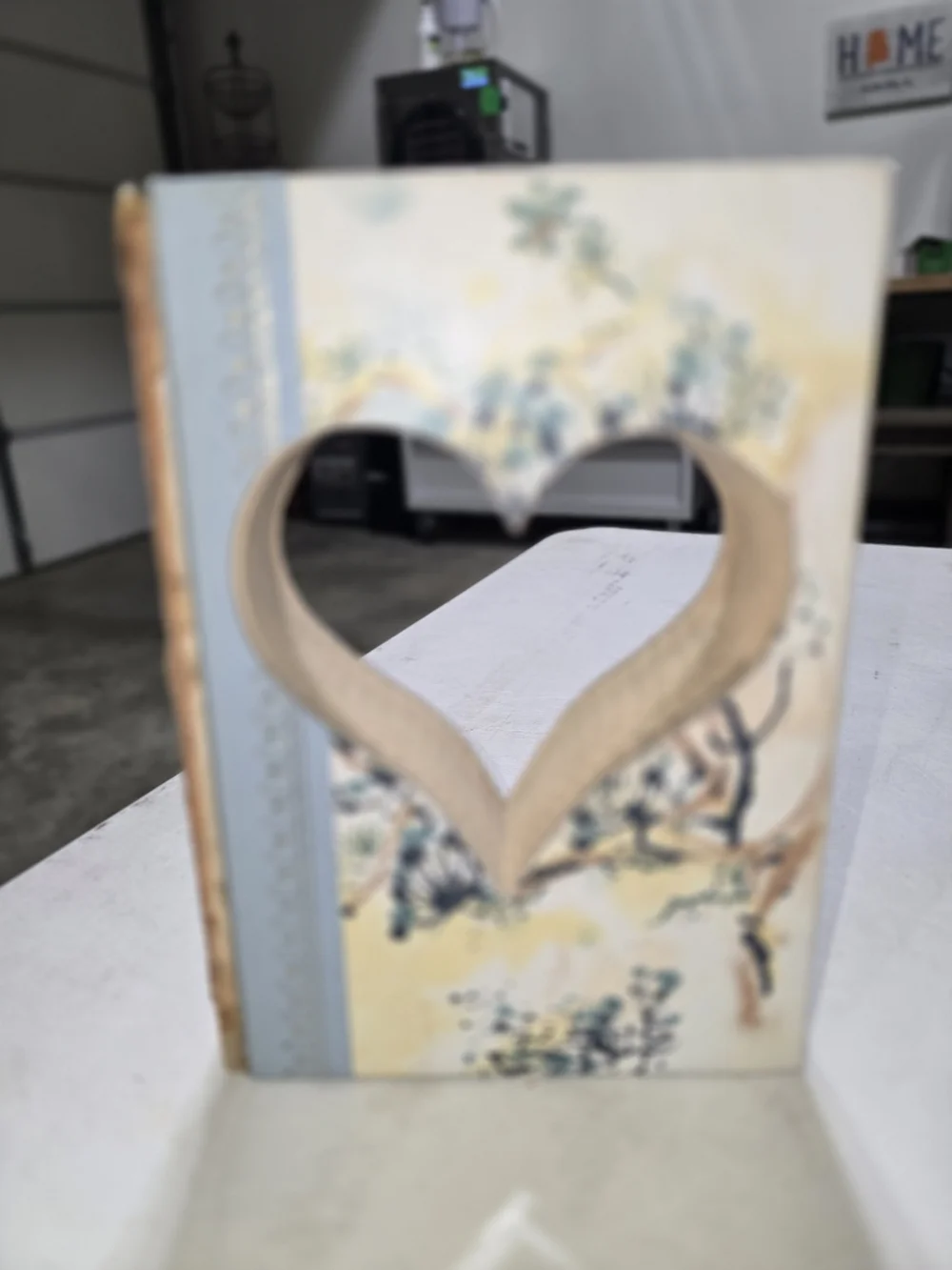 Decorative Reader's Digest, Heart Cutout Book,  Light Blue and Cream, 8x2x5